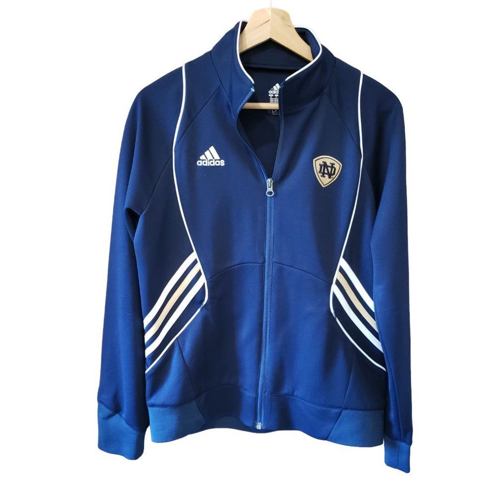 Womens Adidas Climalite Full Zip Warm Up Jacket Notre Dame Fighting Irish Med